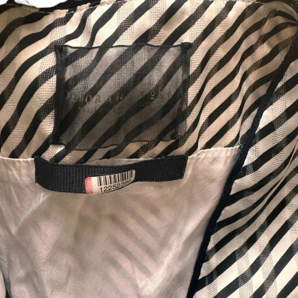 Deborah Lyons Ashley Midi Striped Dress v-neck Sleeveless Black White 6 RTR - Picture 9 of 15